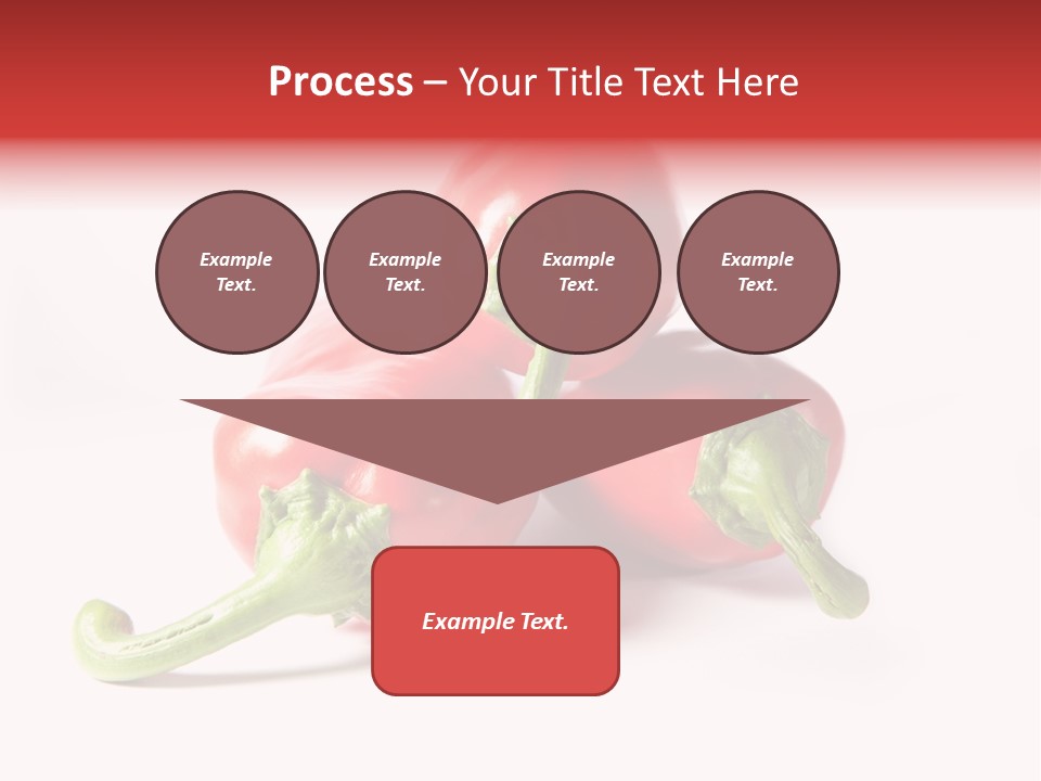 Three Red Peppers With Green Leaves On A White Background PowerPoint Template