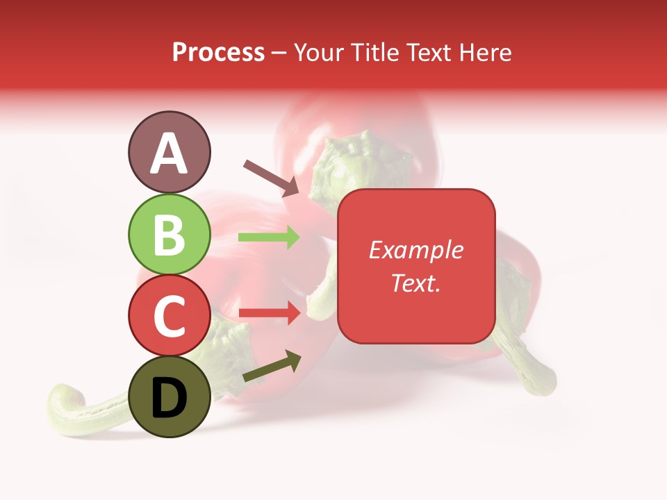 Three Red Peppers With Green Leaves On A White Background PowerPoint Template