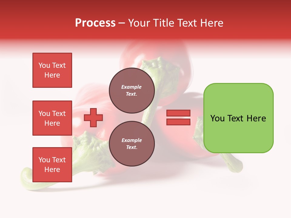 Three Red Peppers With Green Leaves On A White Background PowerPoint Template