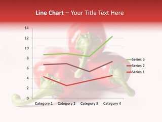 Three Red Peppers With Green Leaves On A White Background PowerPoint Template