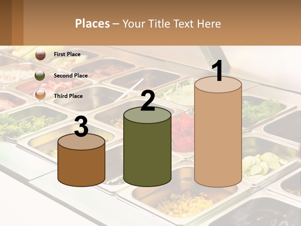 A Buffet Table With Many Trays Of Food PowerPoint Template