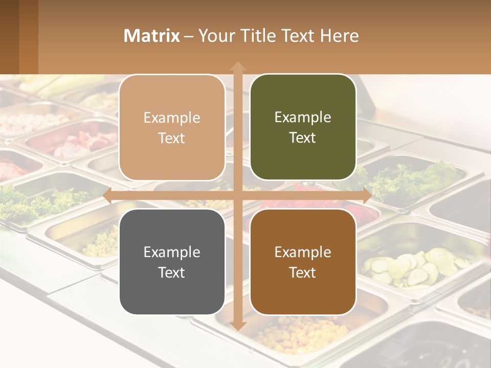 A Buffet Table With Many Trays Of Food PowerPoint Template