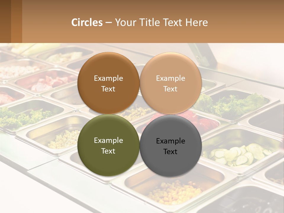 A Buffet Table With Many Trays Of Food PowerPoint Template