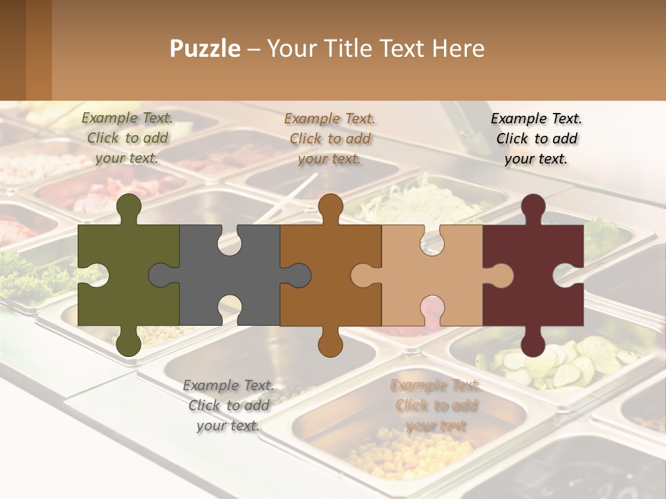 A Buffet Table With Many Trays Of Food PowerPoint Template