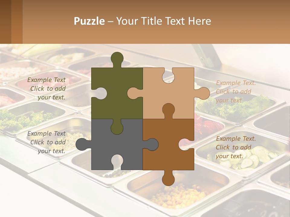 A Buffet Table With Many Trays Of Food PowerPoint Template