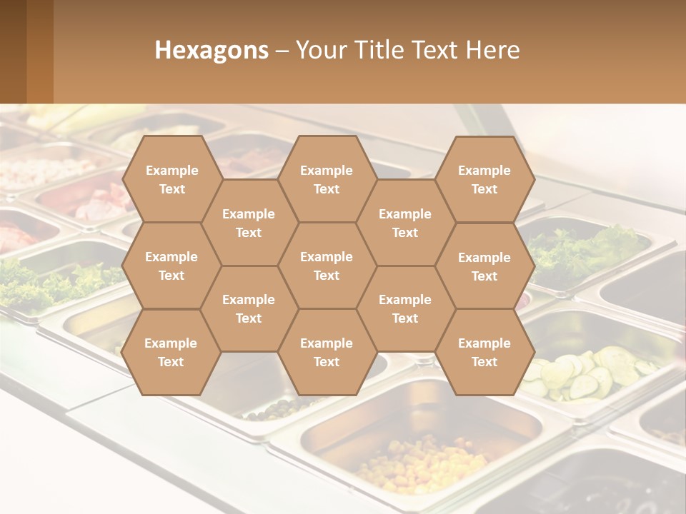 A Buffet Table With Many Trays Of Food PowerPoint Template