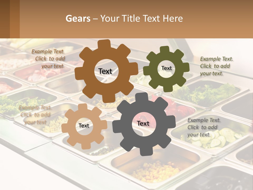 A Buffet Table With Many Trays Of Food PowerPoint Template