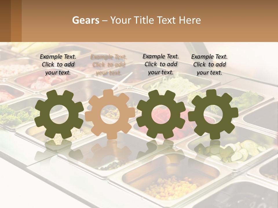 A Buffet Table With Many Trays Of Food PowerPoint Template