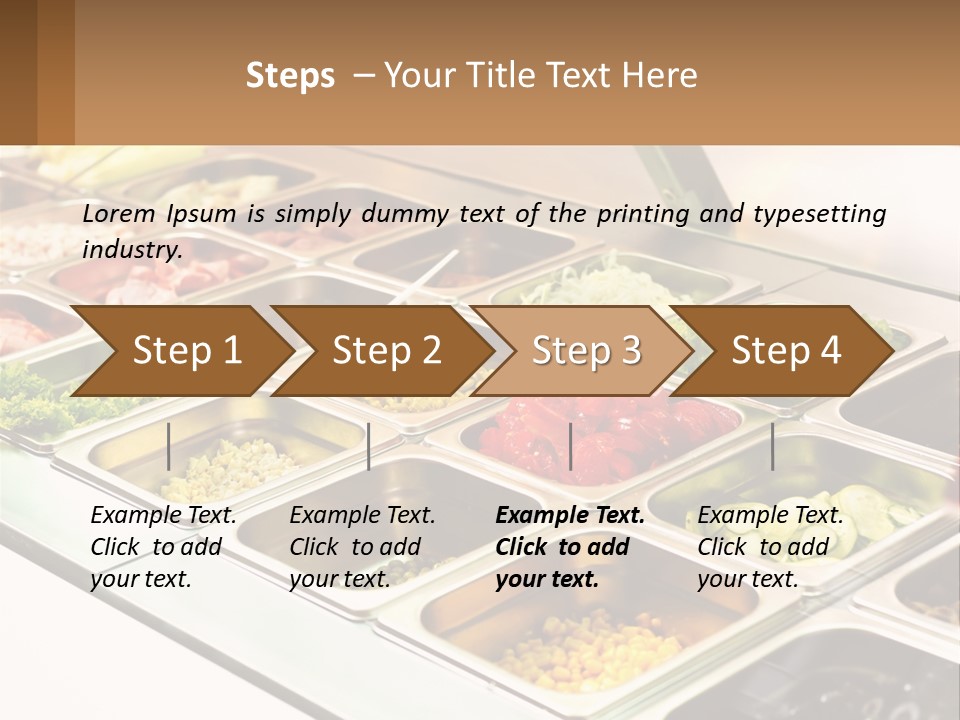 A Buffet Table With Many Trays Of Food PowerPoint Template
