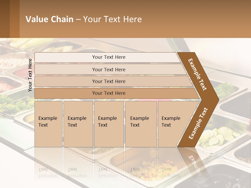 A Buffet Table With Many Trays Of Food PowerPoint Template