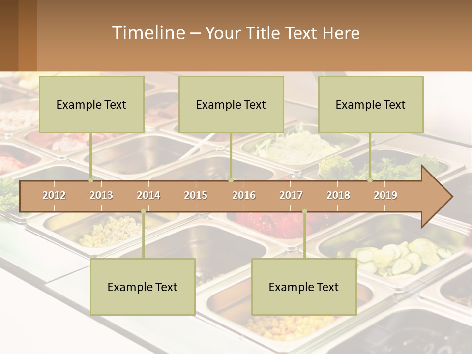 A Buffet Table With Many Trays Of Food PowerPoint Template