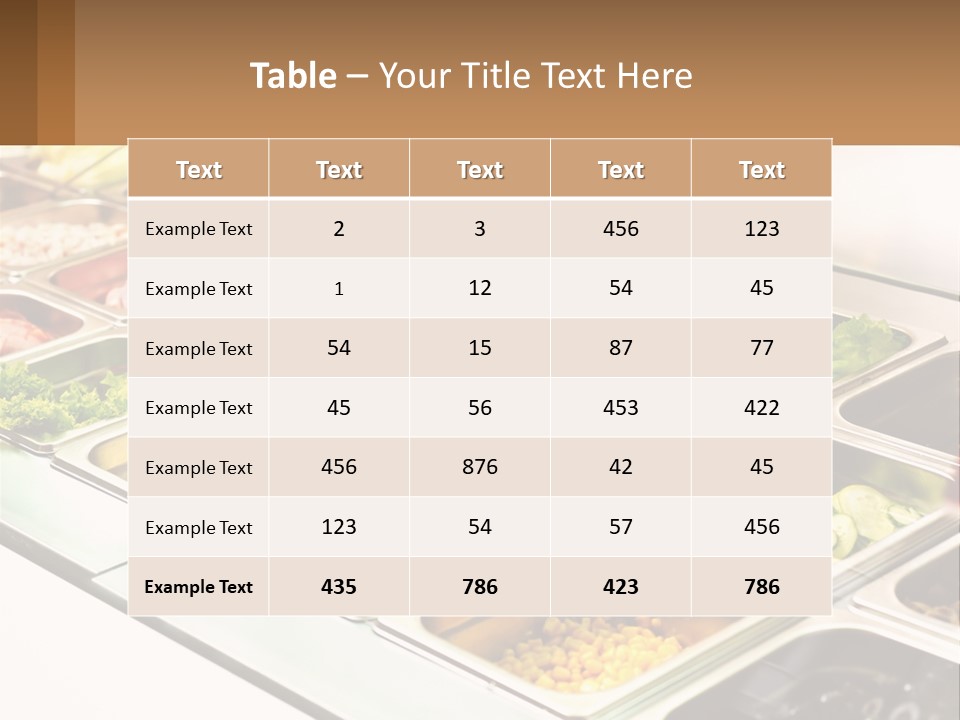 A Buffet Table With Many Trays Of Food PowerPoint Template