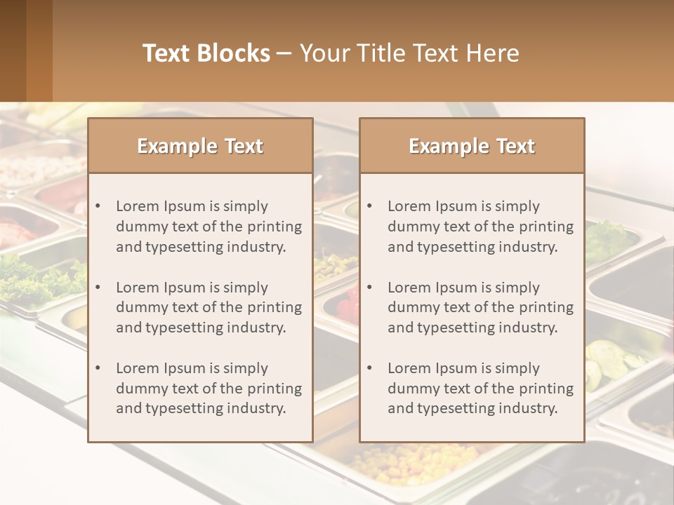 A Buffet Table With Many Trays Of Food PowerPoint Template