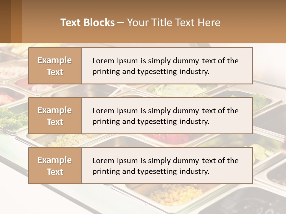 A Buffet Table With Many Trays Of Food PowerPoint Template