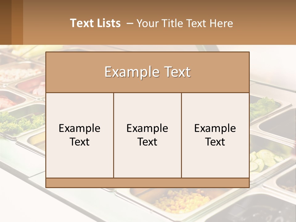 A Buffet Table With Many Trays Of Food PowerPoint Template