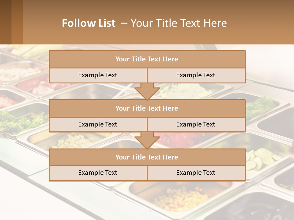 A Buffet Table With Many Trays Of Food PowerPoint Template
