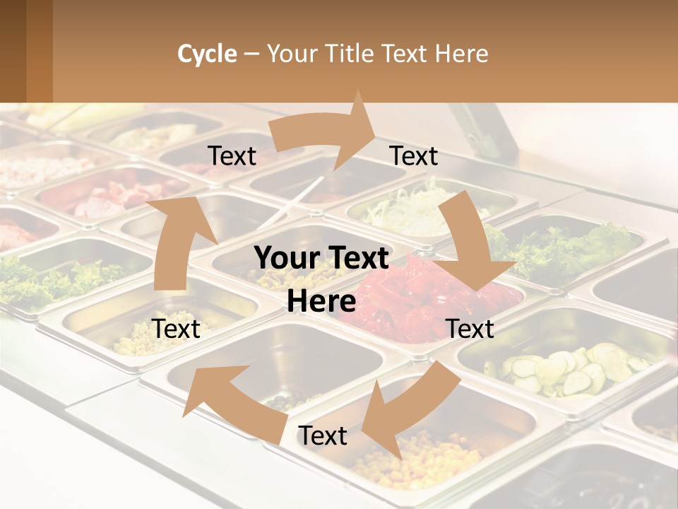 A Buffet Table With Many Trays Of Food PowerPoint Template