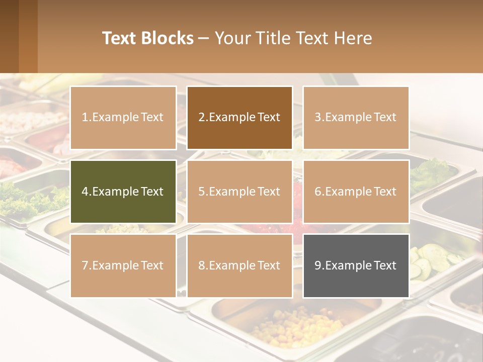 A Buffet Table With Many Trays Of Food PowerPoint Template