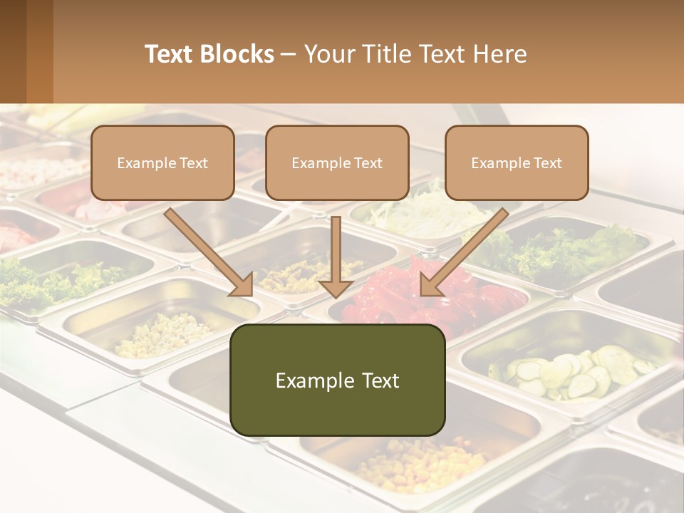 A Buffet Table With Many Trays Of Food PowerPoint Template