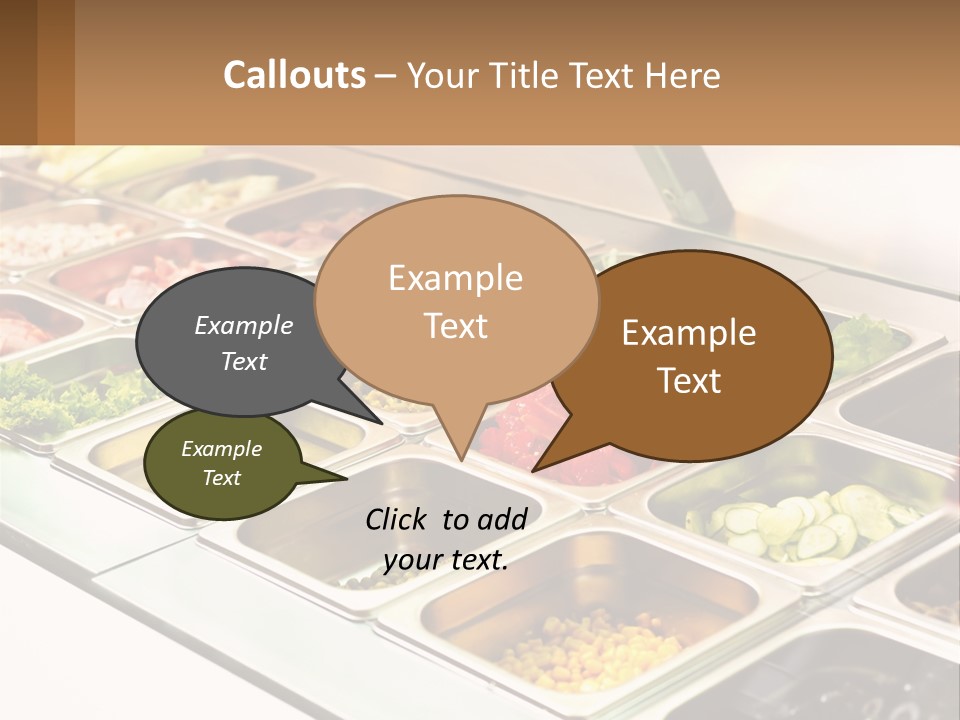 A Buffet Table With Many Trays Of Food PowerPoint Template