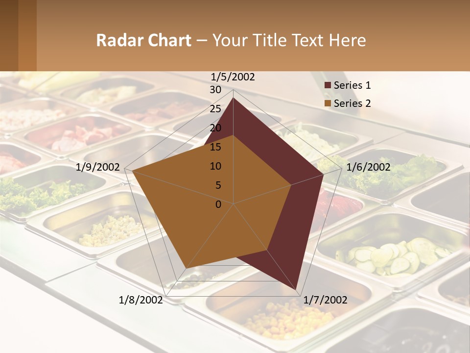 A Buffet Table With Many Trays Of Food PowerPoint Template