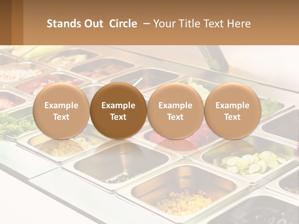 A Buffet Table With Many Trays Of Food PowerPoint Template