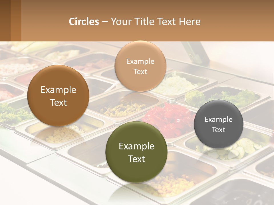 A Buffet Table With Many Trays Of Food PowerPoint Template