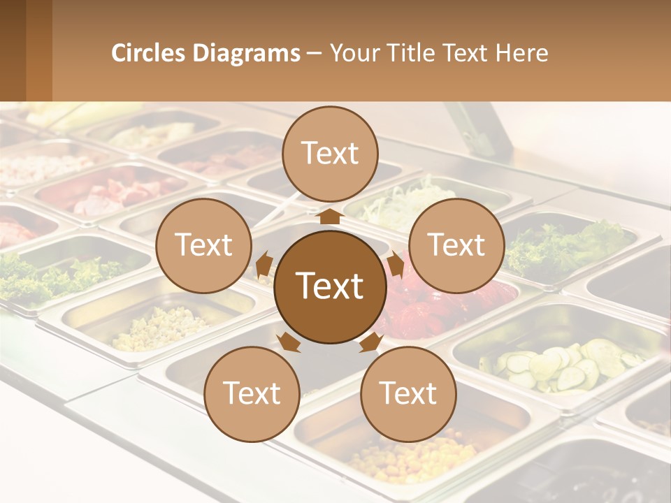 A Buffet Table With Many Trays Of Food PowerPoint Template