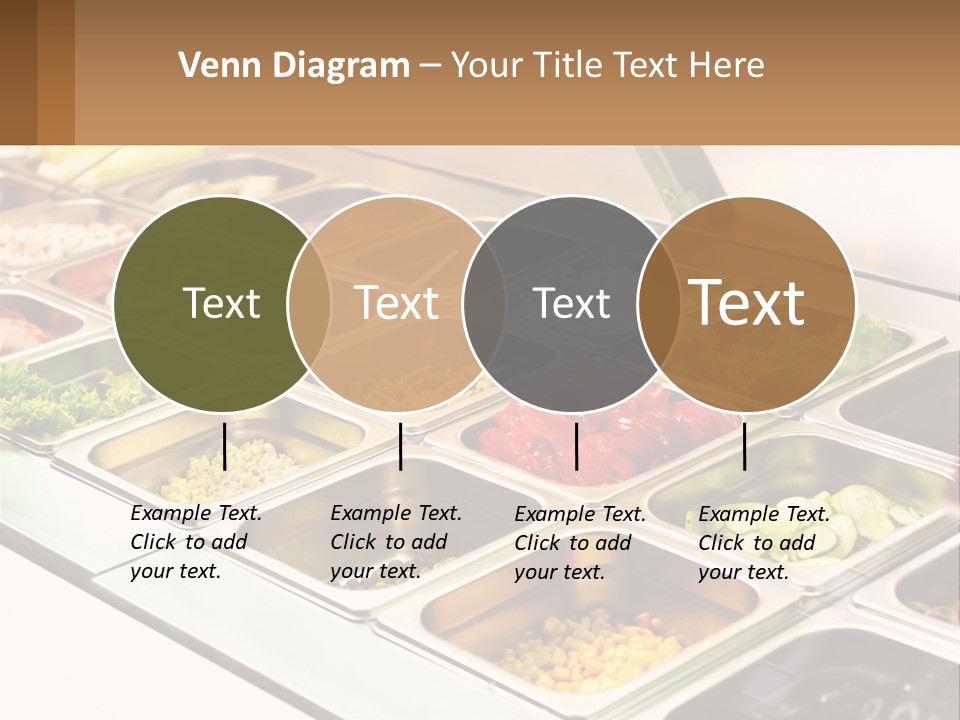 A Buffet Table With Many Trays Of Food PowerPoint Template