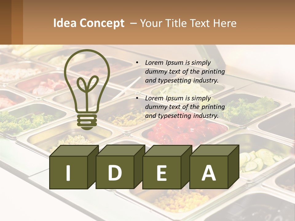 A Buffet Table With Many Trays Of Food PowerPoint Template