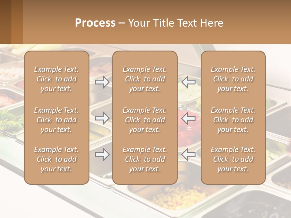 A Buffet Table With Many Trays Of Food PowerPoint Template