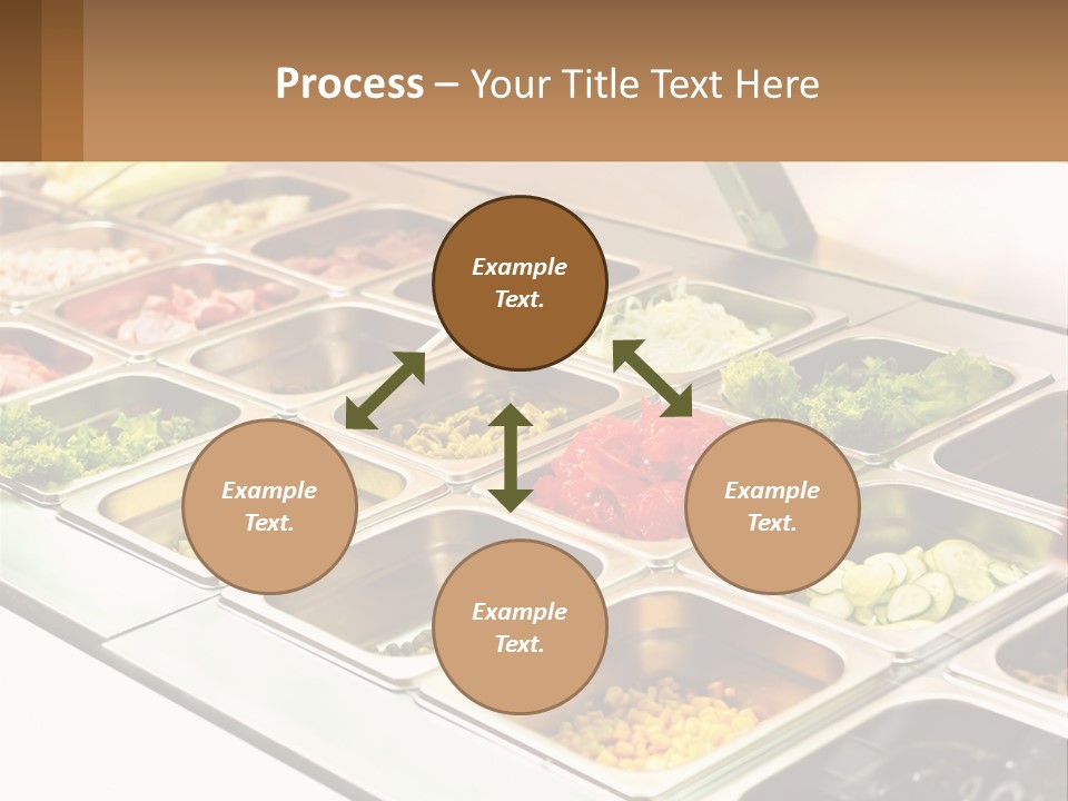 A Buffet Table With Many Trays Of Food PowerPoint Template