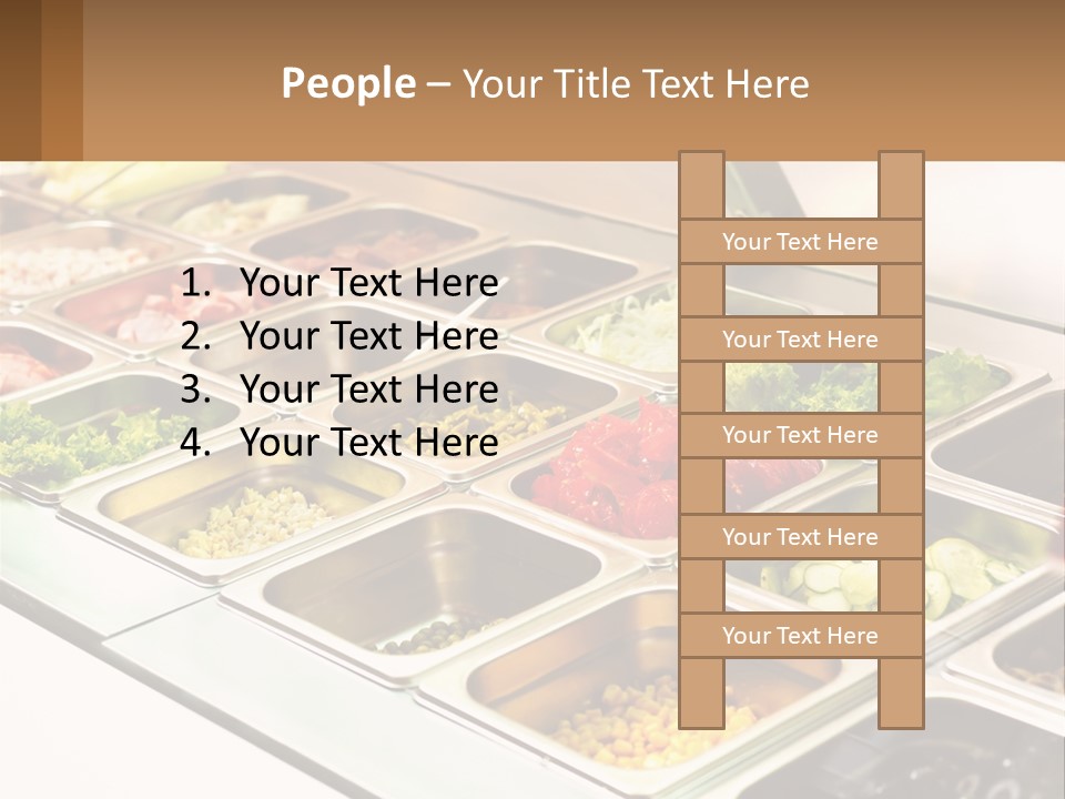 A Buffet Table With Many Trays Of Food PowerPoint Template