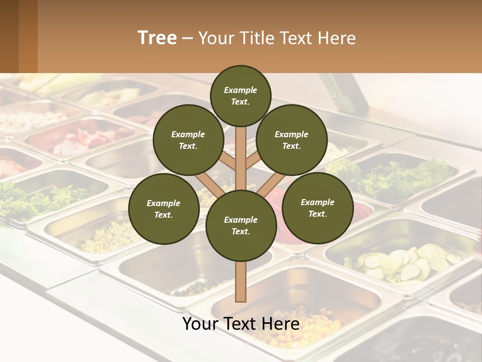 A Buffet Table With Many Trays Of Food PowerPoint Template