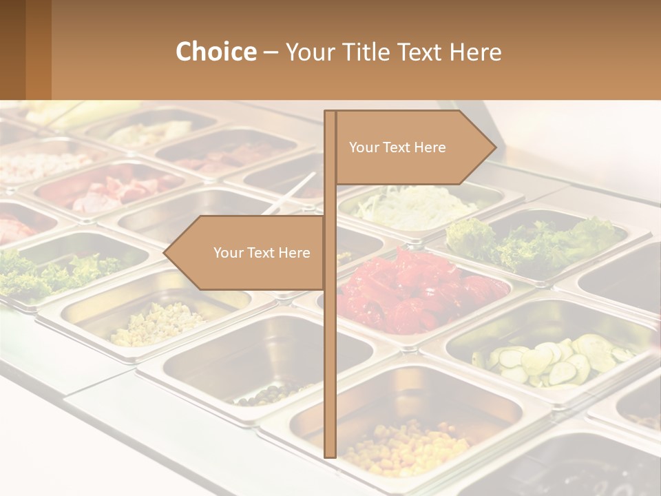A Buffet Table With Many Trays Of Food PowerPoint Template