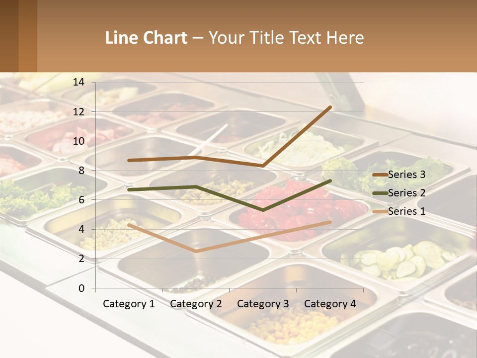 A Buffet Table With Many Trays Of Food PowerPoint Template