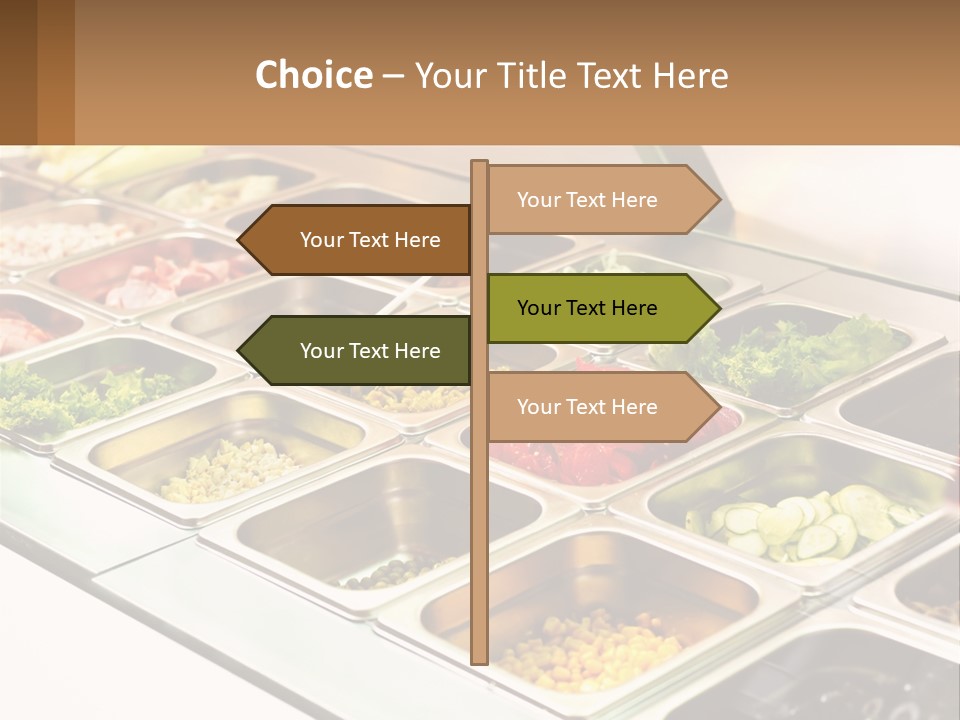 A Buffet Table With Many Trays Of Food PowerPoint Template