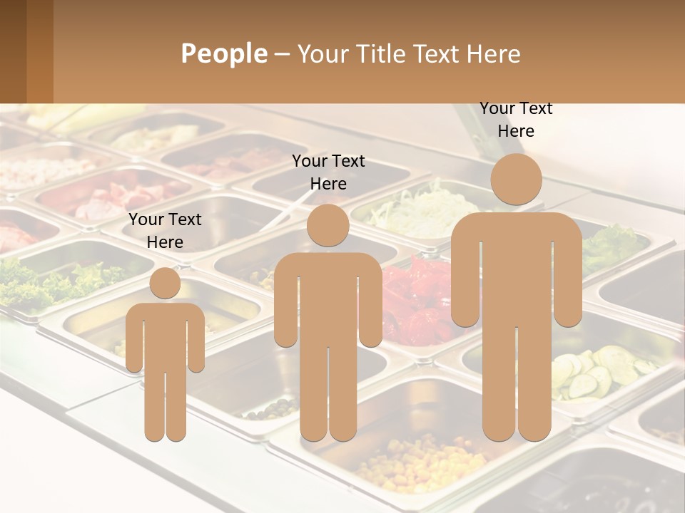 A Buffet Table With Many Trays Of Food PowerPoint Template
