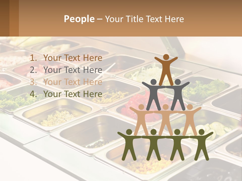 A Buffet Table With Many Trays Of Food PowerPoint Template