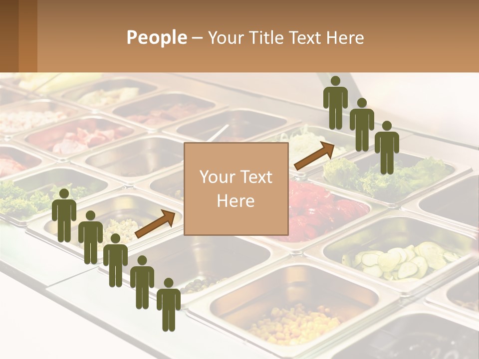 A Buffet Table With Many Trays Of Food PowerPoint Template