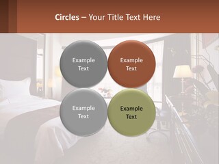 A Bed Room With A Neatly Made Bed And A Chair PowerPoint Template