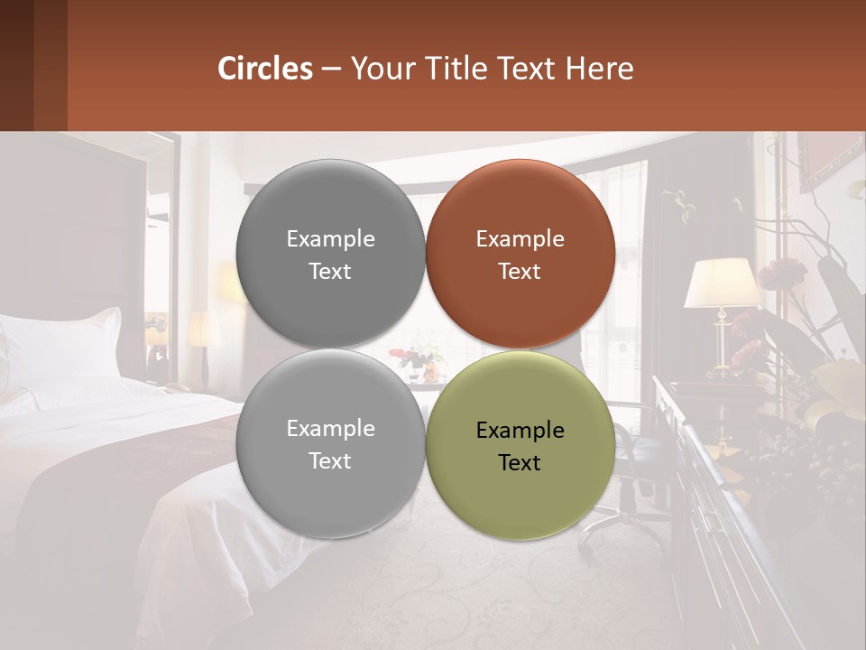 A Bed Room With A Neatly Made Bed And A Chair PowerPoint Template