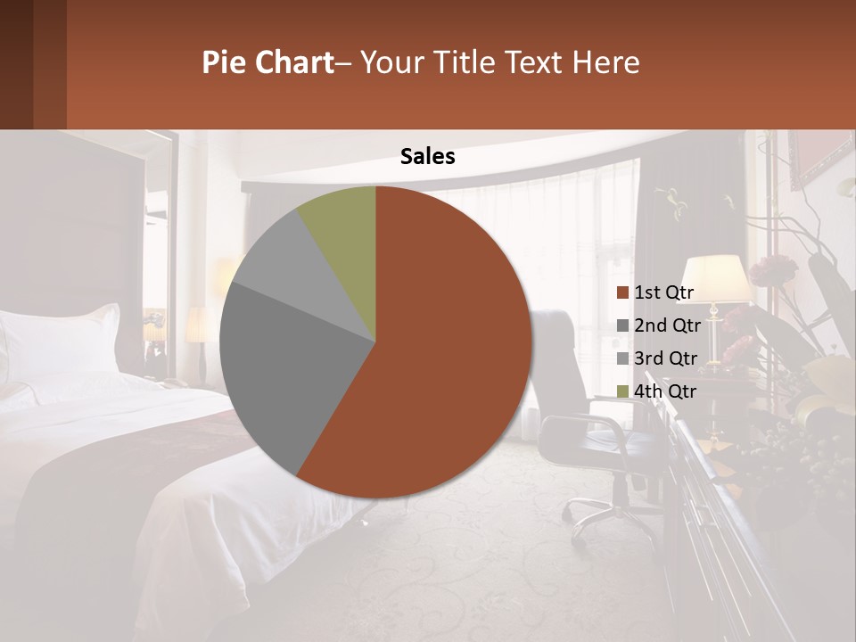 A Bed Room With A Neatly Made Bed And A Chair PowerPoint Template