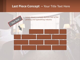 A Bed Room With A Neatly Made Bed And A Chair PowerPoint Template