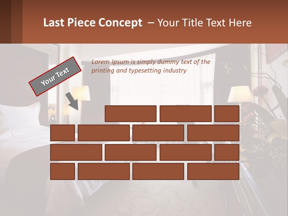 A Bed Room With A Neatly Made Bed And A Chair PowerPoint Template