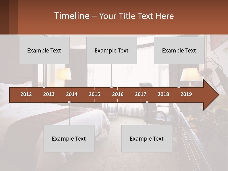 A Bed Room With A Neatly Made Bed And A Chair PowerPoint Template