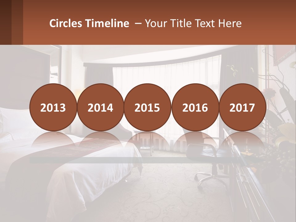 A Bed Room With A Neatly Made Bed And A Chair PowerPoint Template