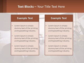 A Bed Room With A Neatly Made Bed And A Chair PowerPoint Template