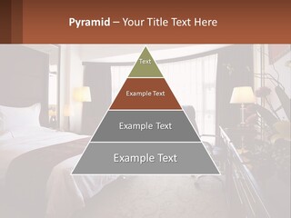A Bed Room With A Neatly Made Bed And A Chair PowerPoint Template