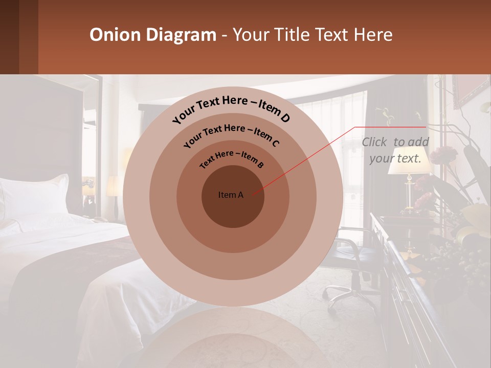 A Bed Room With A Neatly Made Bed And A Chair PowerPoint Template
